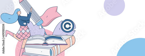 Protect intellectual property flat vector concept operation hand drawn illustration
