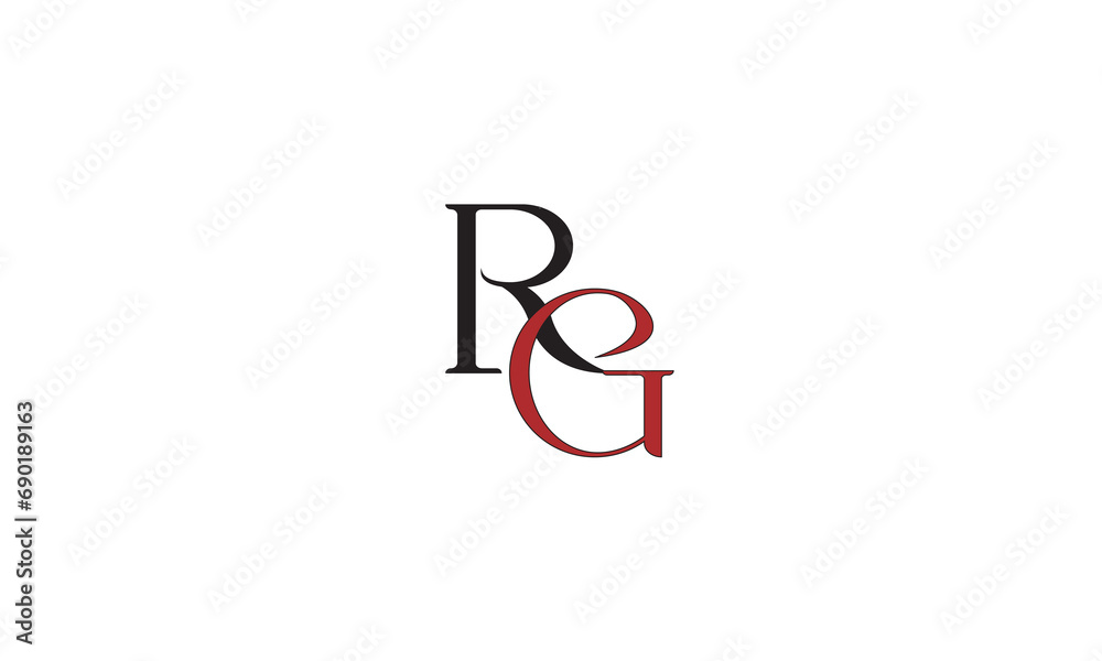 Fototapeta premium RG, GR , R , G , Abstract Letters Logo Monogram