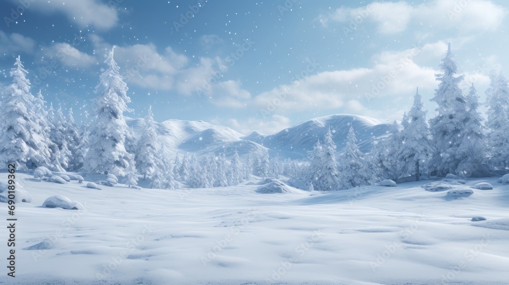 Winter Wonderland Scenes: Realistic Snowfall Backdrop for Festive Desktop Wallpaper