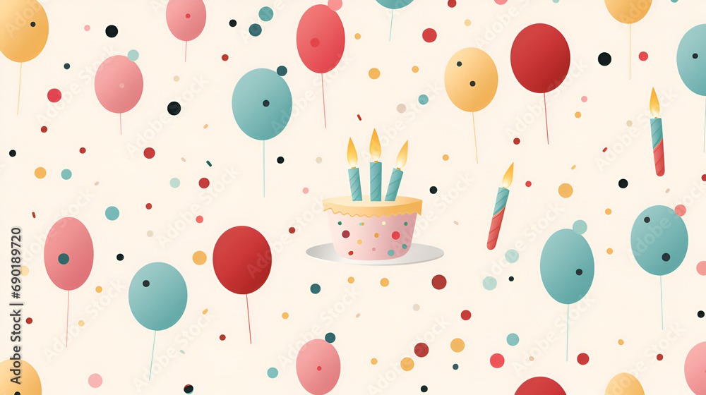 Minimalist Birthday Party with Vibrant Patterns Minimalist Birthday Party with Vibrant Patterns