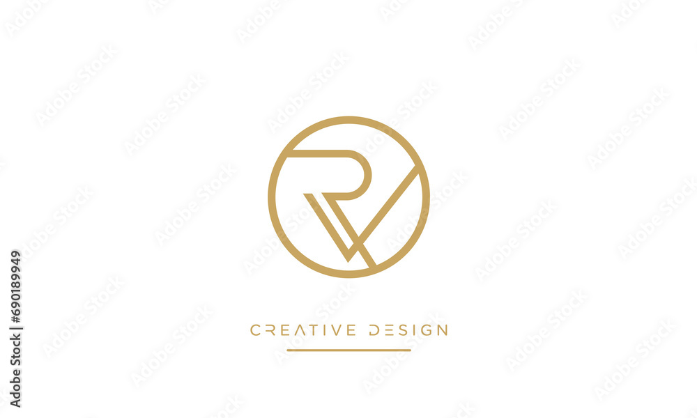Alphabet letters icon logo RV or VR monogram Alphabet letters icon logo RV or VR monogram
