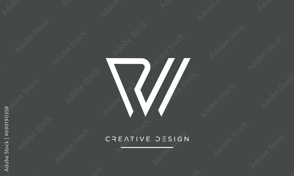 Alphabet letters RW or WR logo monogram Alphabet letters RW or WR logo monogram