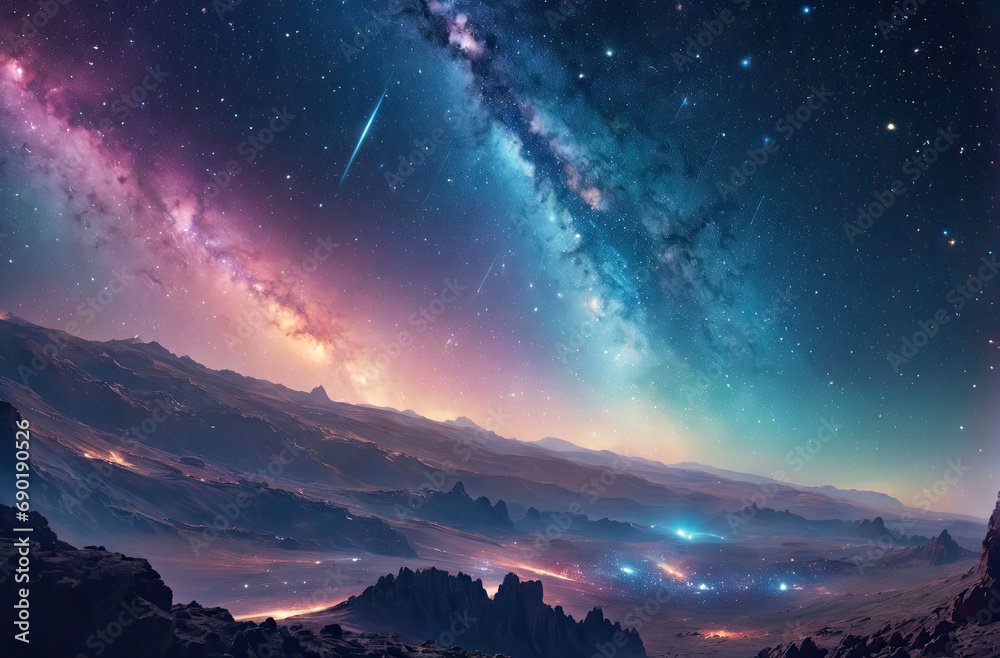 lights in space. Night sky,glittering stars and nebulas. Fragment of Universe. lights in space. Night sky,glittering stars and nebulas. Fragment of Universe.
