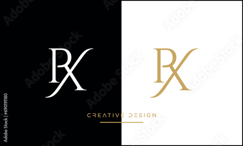 Alphabet letters RX or XR logo monogram