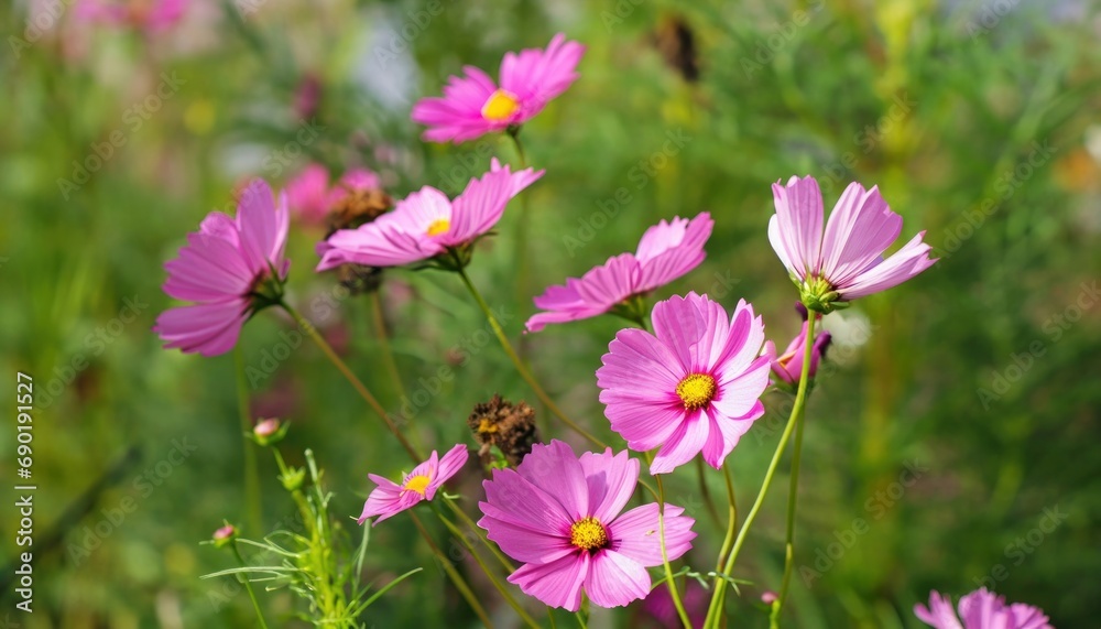Beautiful cosmos flowers blooming in garden Beautiful cosmos flowers blooming in garden