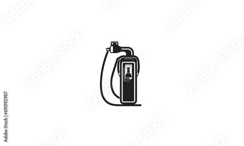 electric vehicle charging Pump black Vector Icon on white background 