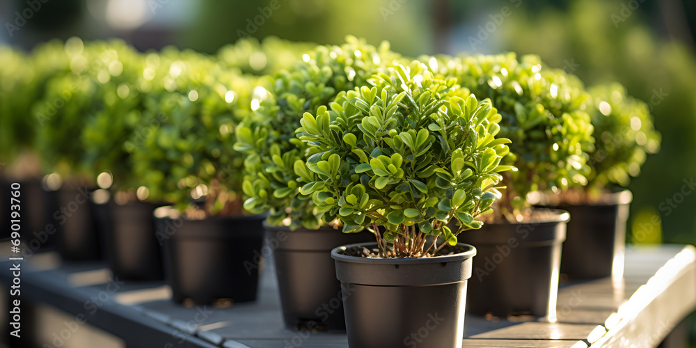 Row Topiary Bushes Pots Sale Nursery Stock,European box plant