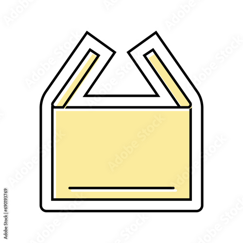 open box unpacking loading contents color icon vector. open box unpacking loading contents sign. isolated symbol illustration