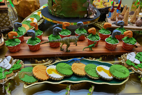 Safari party cupcakes. Delicious cupcakes arrangement.. photo