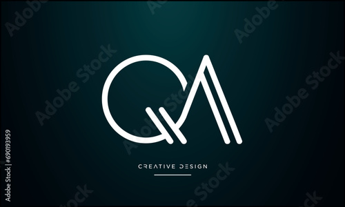 QA or AQ Alphabet letters logo monogram