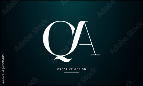 QA or AQ Alphabet letters logo monogram