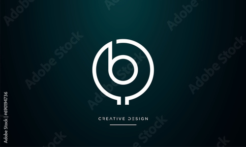 Alphabet letters QB or BQ logo monogram