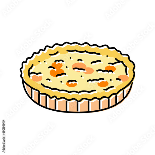 quiche lorraine french cuisine color icon vector. quiche lorraine french cuisine sign. isolated symbol illustration