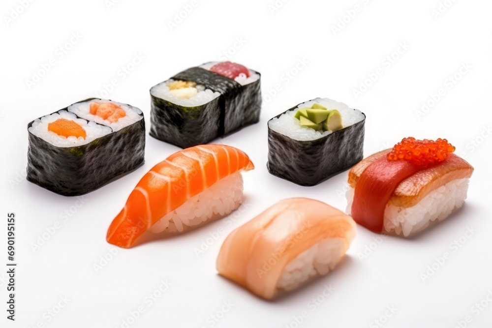 A set of a various sushi A set of a various sushi