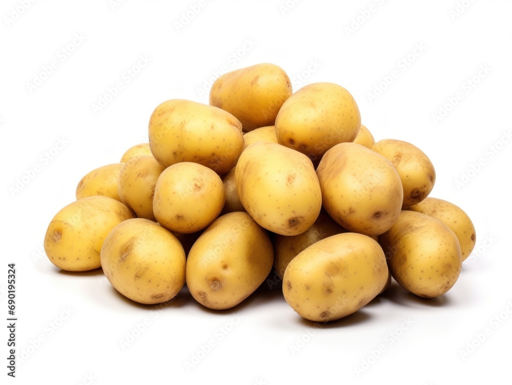 Baby potatoes isolated on white background Baby potatoes isolated on white background