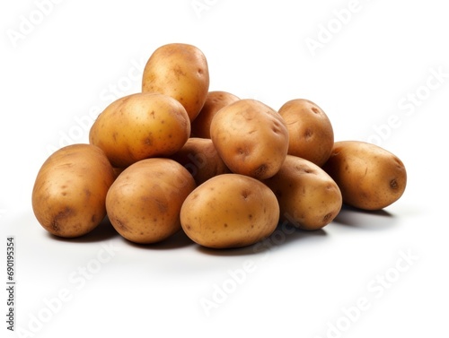 Baby potatoes isolated on white background