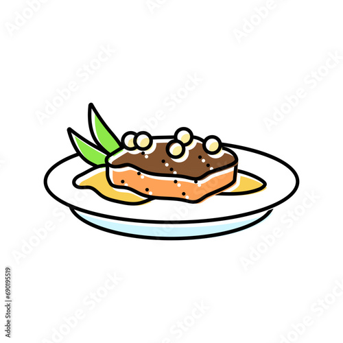 foie gras french cuisine color icon vector. foie gras french cuisine sign. isolated symbol illustration