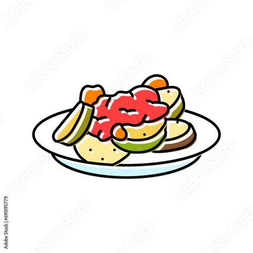 briam greek cuisine color icon vector. briam greek cuisine sign. isolated symbol illustration