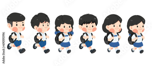 Kid Girl student with backpack education concept