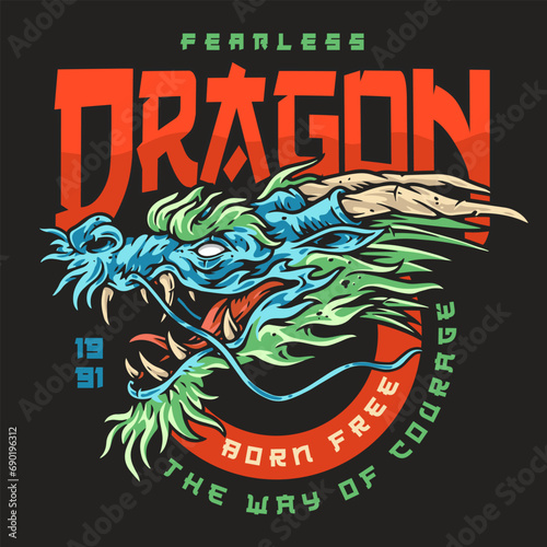 Fearless furious dragon colorful flyer