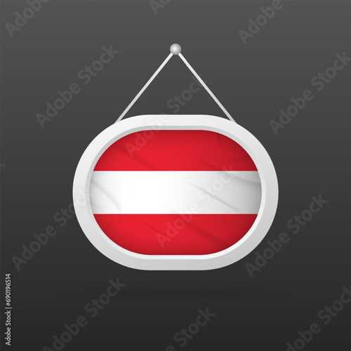 National flag of Austria. Banner national flag of Austria. National flag of Austria. Wall plaque with flag. Gradient background. Vector icon