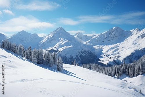 Snow mountains, wallpaper background © Radmila Merkulova