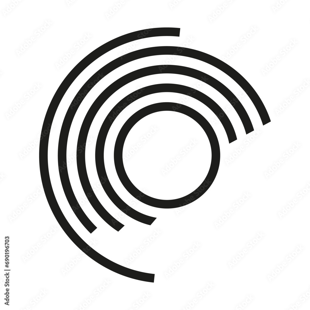 Radial icon vector in flat trendy style illustration isolated on white background. Radial icon vector in flat trendy style illustration isolated on white background.