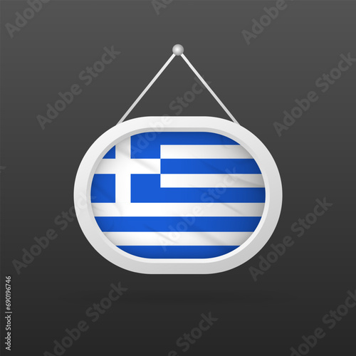 National flag of Greece. Banner national flag of Greece. Wall plaque with flag. Gradient background. National flag of Greece. Vector icon