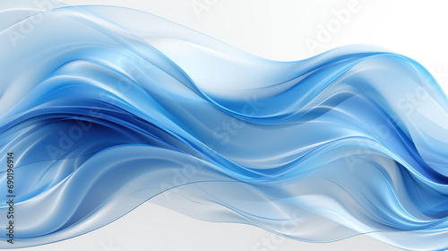 Abstract blue background with smooth lines, futuristic wavy art illustration. 