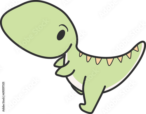 Playful Dinosaur Illustration Element