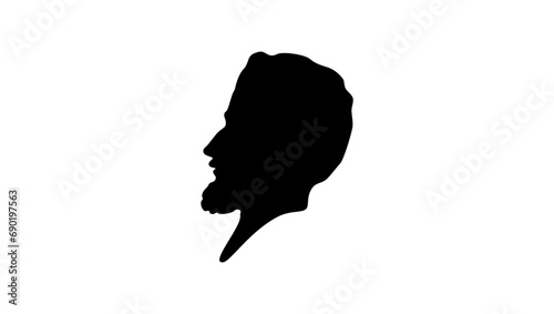 Ludwig Leichhardt, black isolated silhouette