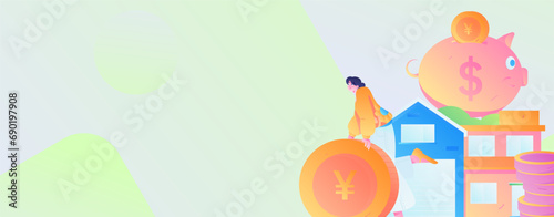 Home loan flat vector concept operation illustration
