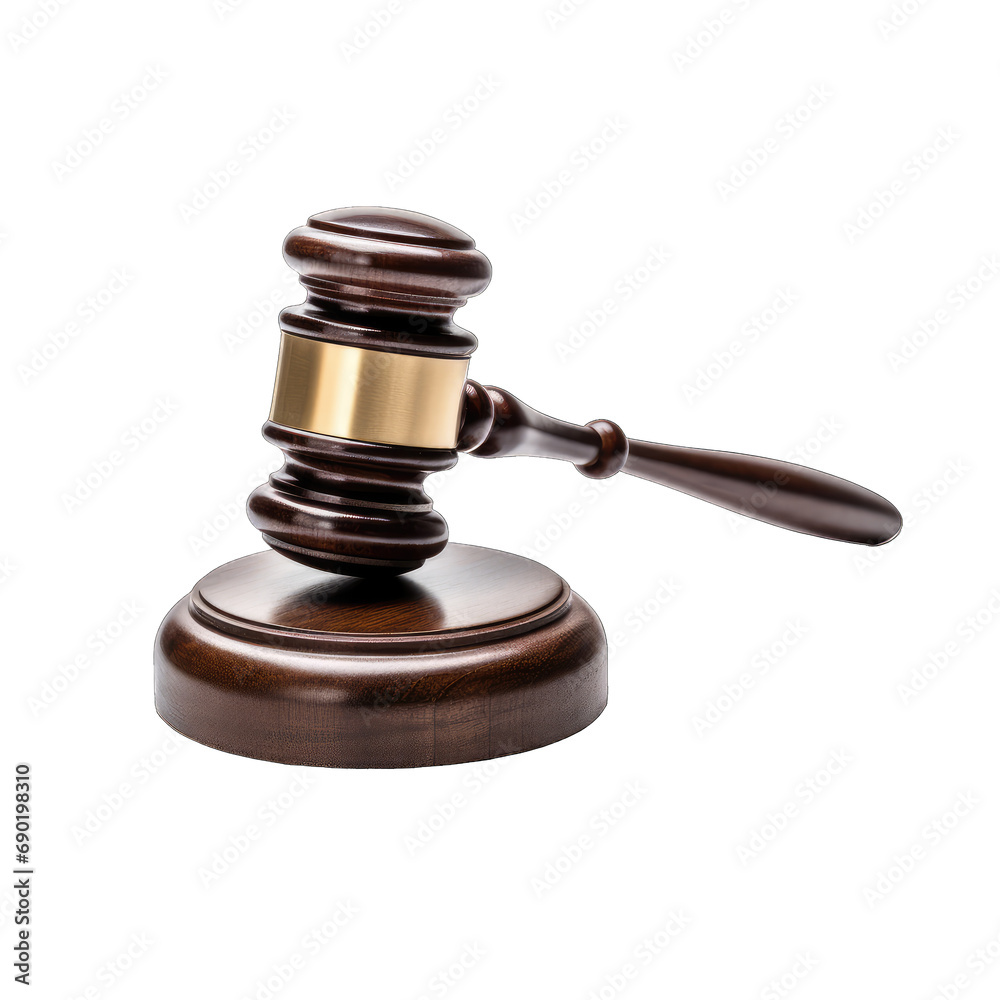 Court gavel with stand isolated on a white or transparent background, png Court gavel with stand isolated on a white or transparent background, png