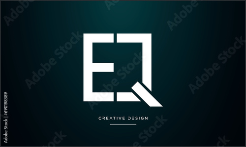 QE or EQ Alphabet letters initial logo monogram