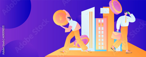 Home loan flat vector concept operation illustration
