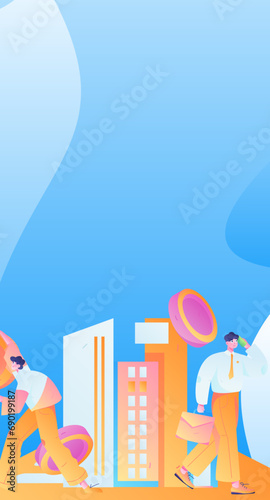 Home loan flat vector concept operation illustration
