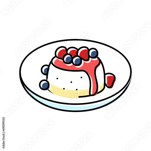 panna cotta italian cuisine color icon vector. panna cotta italian cuisine sign. isolated symbol illustration