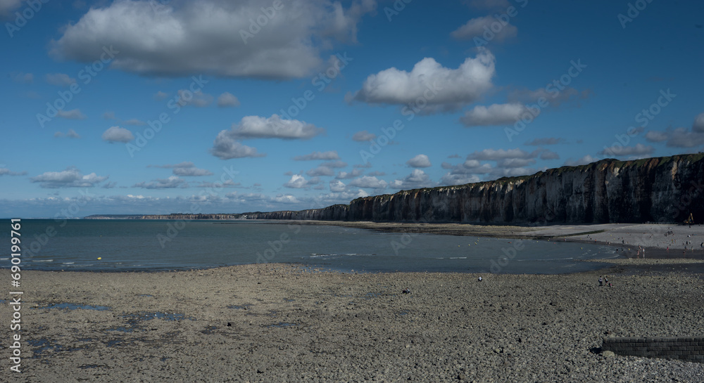 Saint-Valery-en-Caux beach in summer, Normandy, France