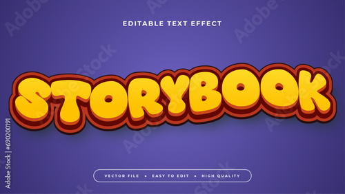 Orange purple storybook, editable text effect