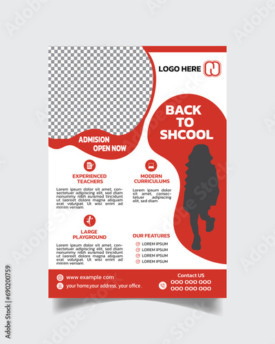 School Admit Flyer or Kids School Poster Template  A4
