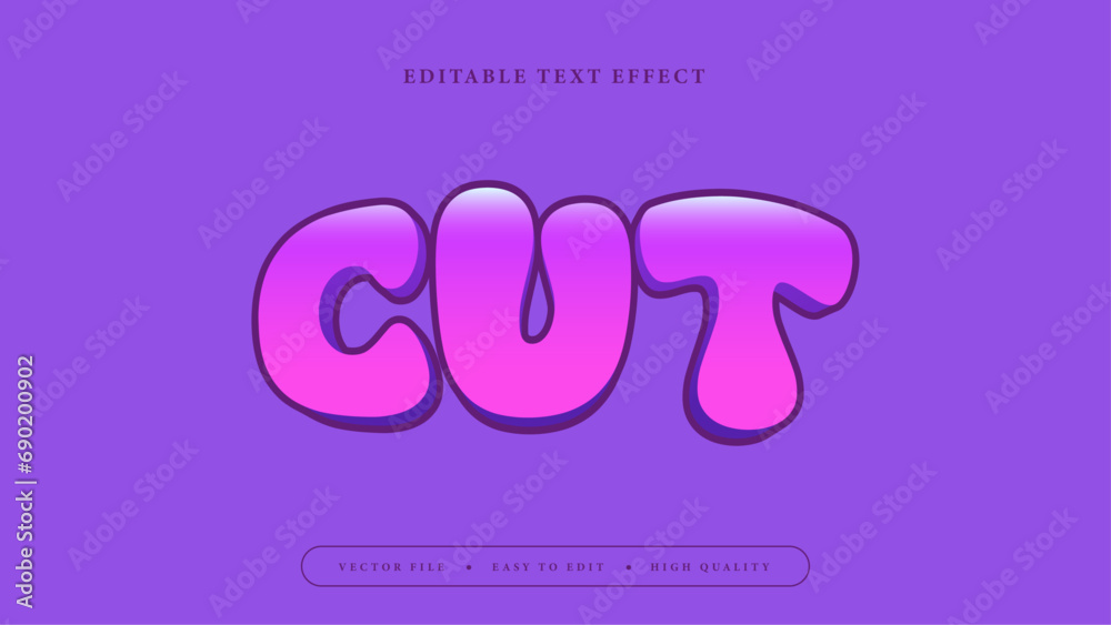 Purple cut, editable text effect