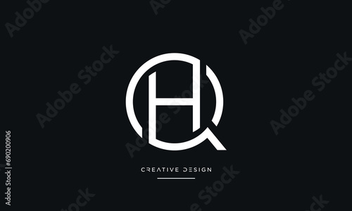 Alphabet letters QH or HQ logo monogram