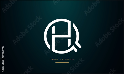 Alphabet letters QH or HQ logo monogram