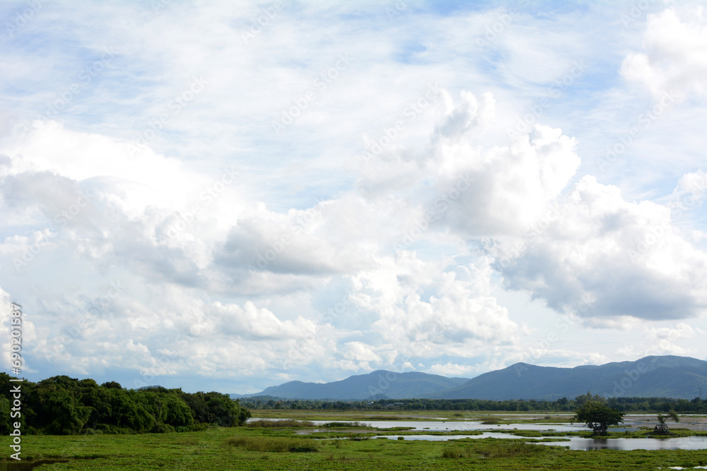 Blue sky background with clouds. Blue sky background with clouds.