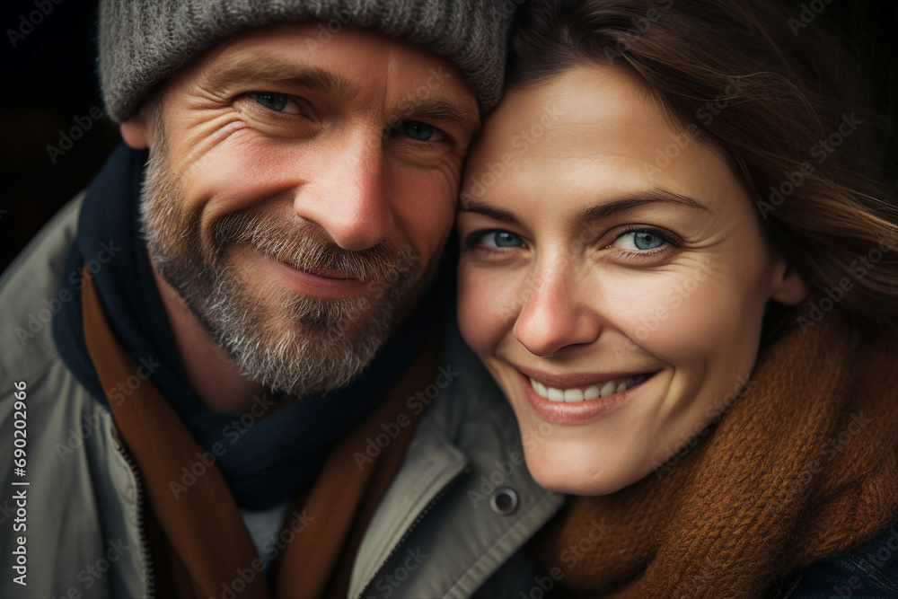 AI generated portrait of cute lovely tender couple hugging and enjoying time together AI generated portrait of cute lovely tender couple hugging and enjoying time together