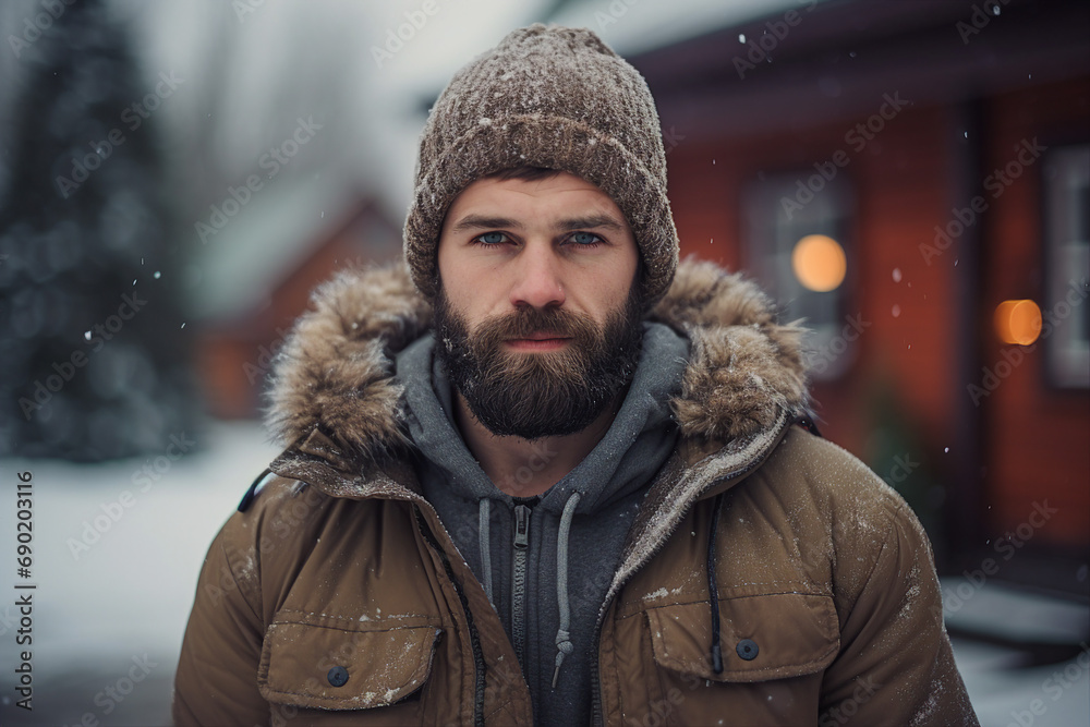 Generative ai picture of cheerful guy preparing celebrate new year holidays Generative ai picture of cheerful guy preparing celebrate new year holidays
