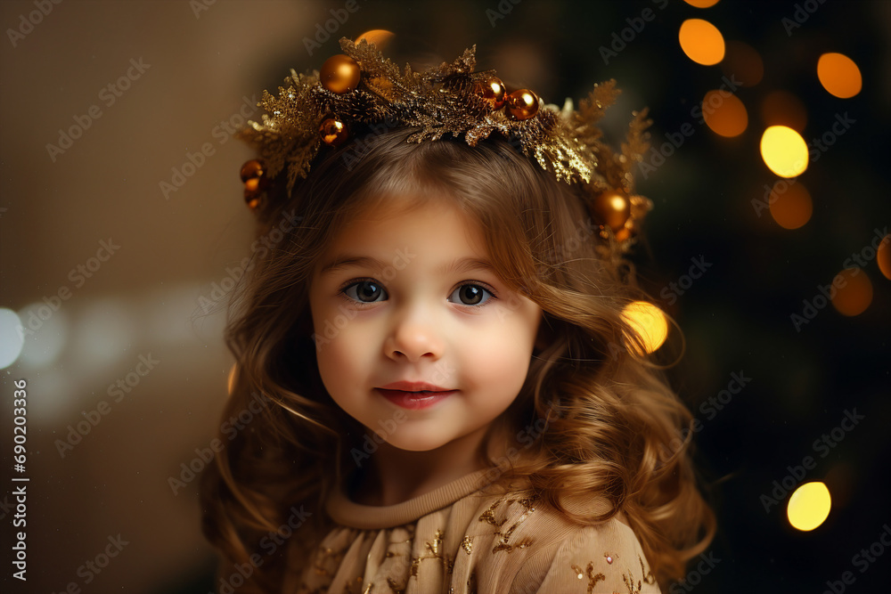 Generative AI happy child decorated christmas tree christmas gifts festive indoor living room magic Generative AI happy child decorated christmas tree christmas gifts festive indoor living room magic