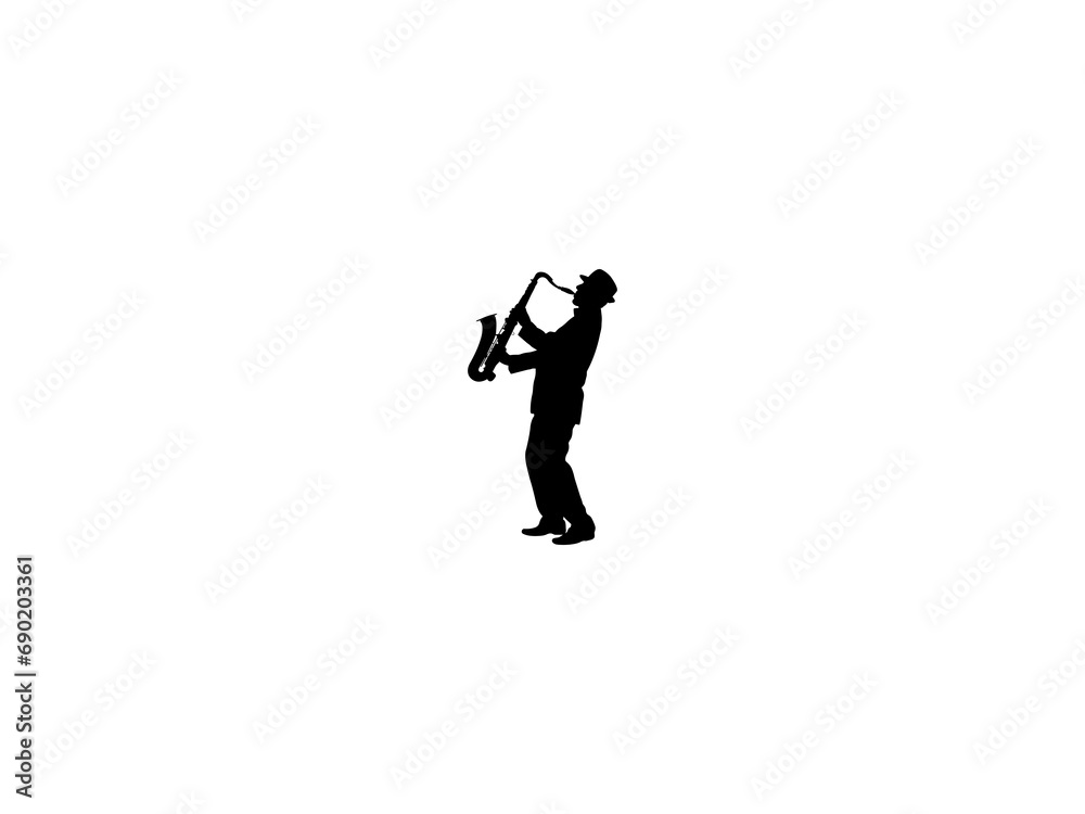 Saxophone Player icon vector. Saxophone Player vector design and illustration. Saxophone Player silhouette isolated white background