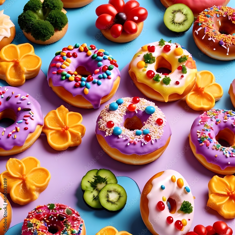 Colorful donut with vegetables Colorful donut with vegetables