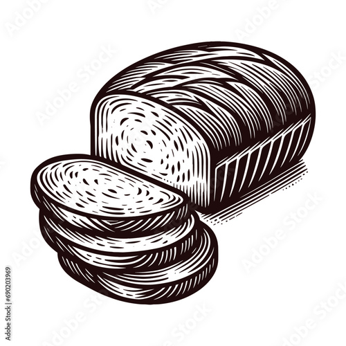 loaf of bread vector vintage sketch